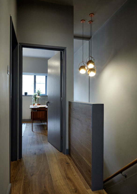 House of Sylphina interior design, Dalston. Statement lighting in hallway