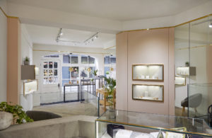 House of Sylphina commercial interior design for Astrid and Miyu flagship, London. Modern millennial pink fashion house.
